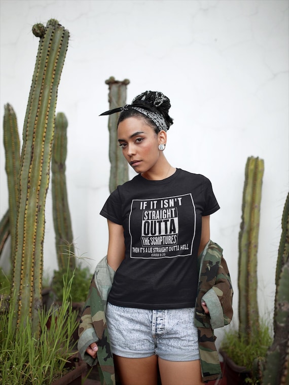 Straight Outta Faith-Inspired Unisex Tee, Isaiah 8:20 T-Shirt, Christian Streetstyle Shirt, Religious Graphic Top, Bible Verse Clothing