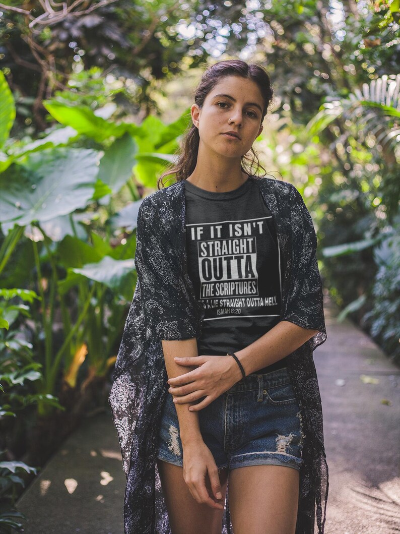 Straight Outta Faith T-Shirt, Christian Streetstyle, Isaiah 8:20 image 8