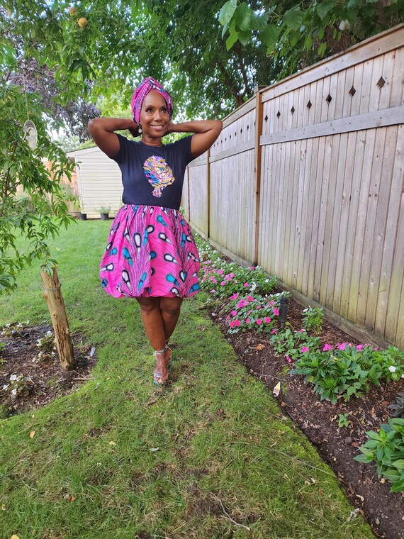 LiiLiiGiirl Sequin  T-shirt,  Short Sleeve  Cotton T-shirt with Sequin Afro-girl face