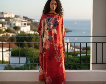 Sequin Afro-Girl Kaftan Dress with scarf – Luxury Vacation Gift, Handmade, One Size Fits Most