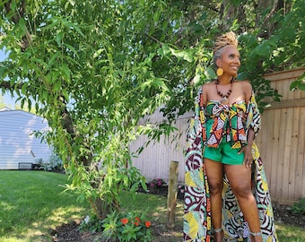 LiLi Wrap, Colorful African Print Cotton Headwrap or Bandeau Top for Women