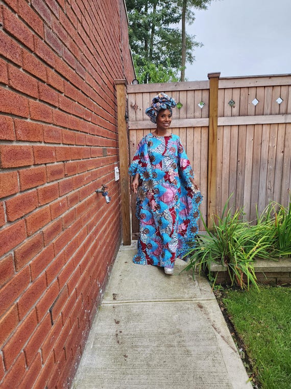 The Nora Kaftan, Boat Neck Colorful Dress, Modest Church Dress, Floral Kaftan, Mother of the Bride Dress