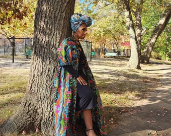 Sequin LiLi Wrap, Colorful African Print Cotton Headwrap or Bandeau Top for Women