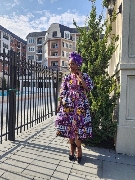 Harusi Mid Length Kimono,  African Print Mid Length Kimono Duster, Cotton Jacket Robe, Plus Size Cover Up