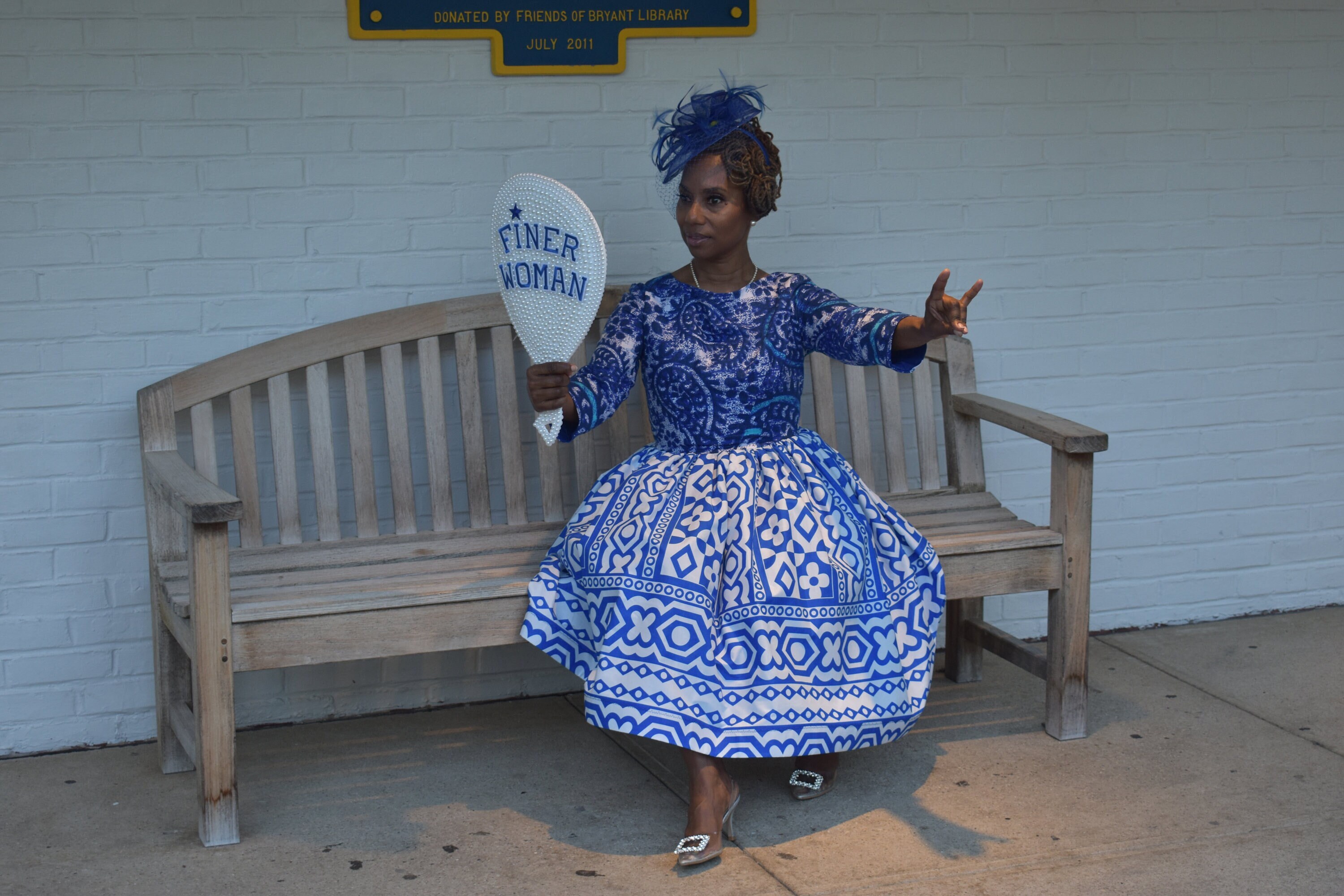 LiLiCreations The Finer Malkia Belle Dress, Royal Blue and White Mixed African Print Dress, African Outfits for Women