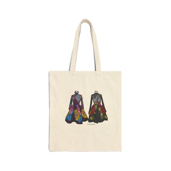 LiLiCreations Tote, Artistic Cotton Canvas Tote Bag - Eco-Friendly Shopping Bag, Unique Gift for Fashion Lovers, Reusable Tote, Boho Chic,