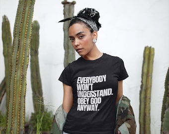 Obey God T-Shirt: Christian Graphic Tee, Inspirational Religious Gift