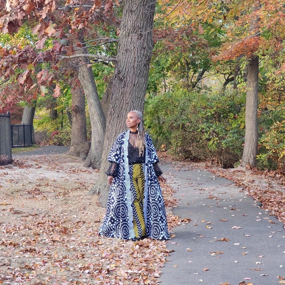 African Kimono Jacket, Gorgeous Ankara Dress, Floor Length Jacket, Amazing African Maxi Dress, Modest Church Dress