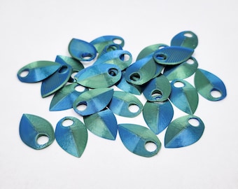 50pc "Atlantis" (blue-green) scales for crafting, small size, 3D printed PLA