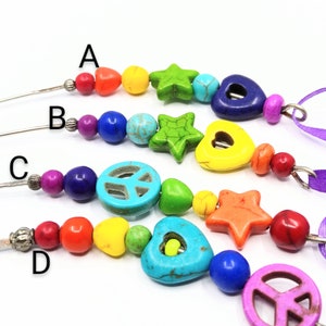 Rainbow multicoloured stone bead spinning wheel orifice hook/threader image 2
