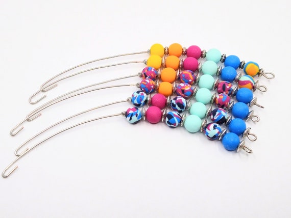 Multicoloured Polymer Clay Bead Spinning Wheel Orifice Hook