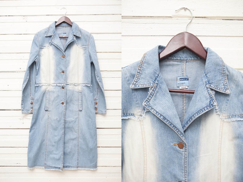maxi denim coat