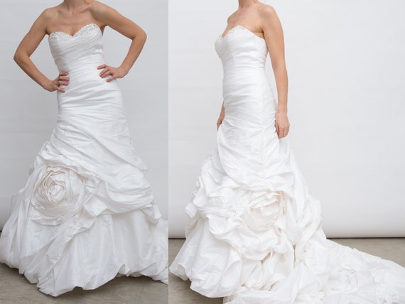 Vintage Ivory Wedding Dress With Sweetheart Neck Corset Top Etsy