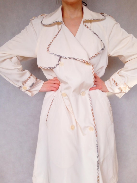Vintage Beige Trenchcoat, Voglia Coat, Small Size