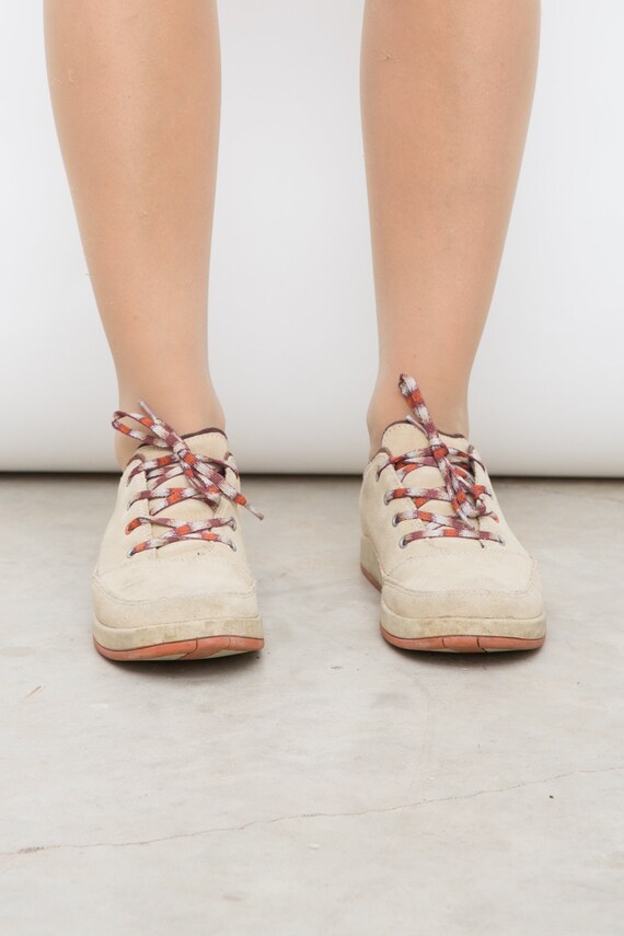 Vintage Beige Chaco Leather Lace Ups EU 39, UK 6, US 8 Beige Hiking Suede Boots, Woman Lace Up Shoes Vintage Beige Chaco Leather Lace Ups EU 39, UK 6, US 8 Beige Hiking Suede Boots, Woman Lace Up Shoes