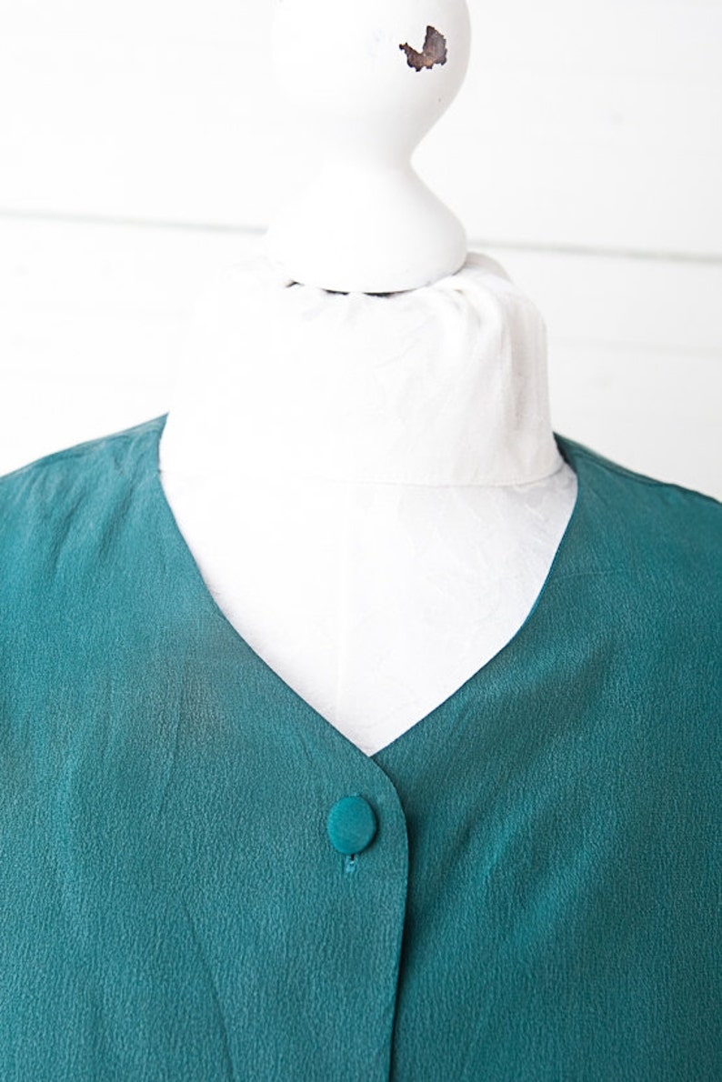 Vintage Skirt Suit Moss Green Silk Office Skirt Suit Size 38 Medium Summer Midi Skirt Long Sleeve Suit Ladies Two Piece Suit