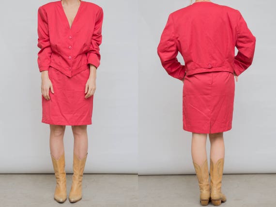 90s Vintage Large Size Skirt Suit / Jacket and Min