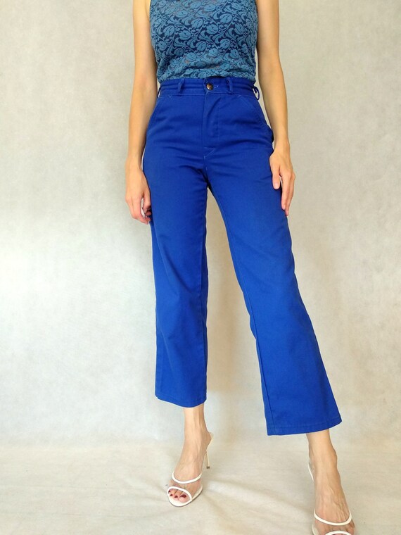 royal blue cigarette trousers