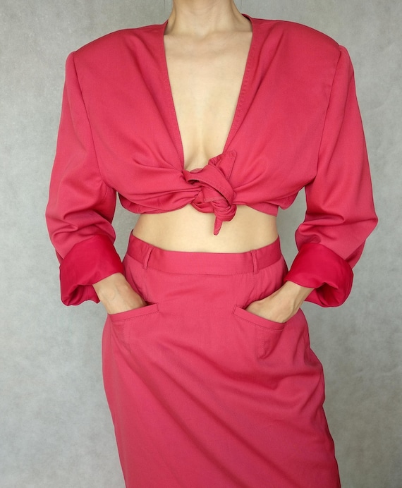 90s Vintage Large Size Skirt Suit, Jacket and Mini