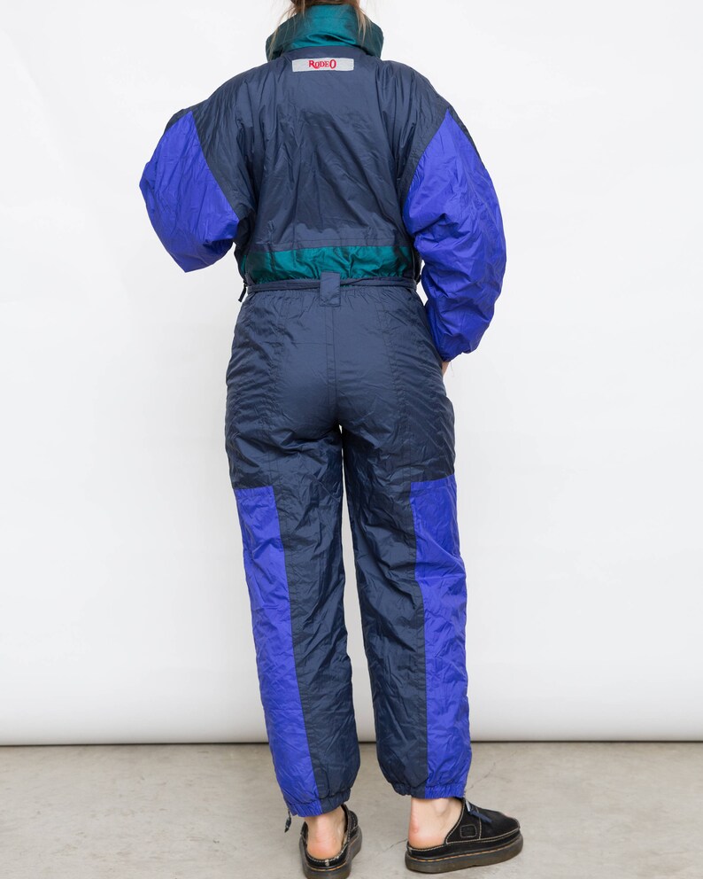 Vintage Onesie Ski Suit 80s Blue Ski Wear Onepiece Mens Snow Etsy