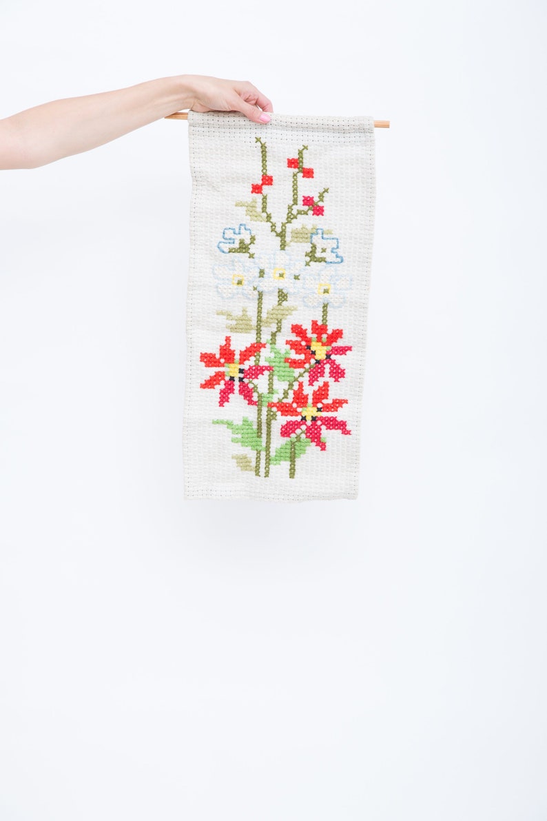 Bohemian Home Decor Table Linen Embroidered Table Runner Floral Table Runner Finnish Table Runner Vintage Table Runner