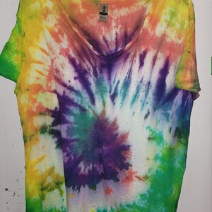 Tie Dye Rainbow XL Tee / Hand Made