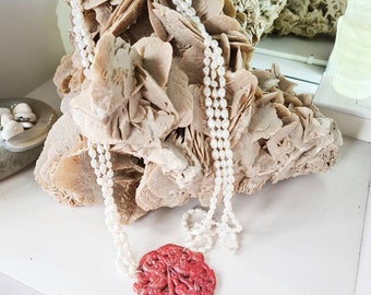 Pearl and Hardstone Tassel Necklace