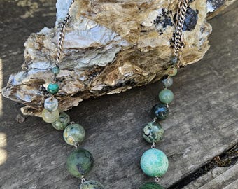 Multi Green Gemstone Necklace