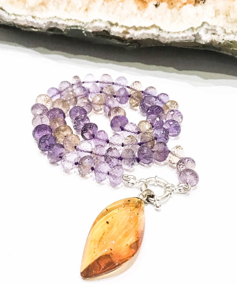 Ametrine and Amber Necklace