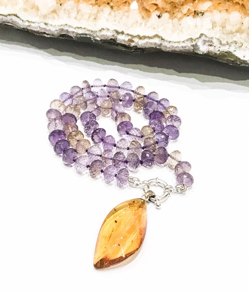 Ametrine and Amber Necklace