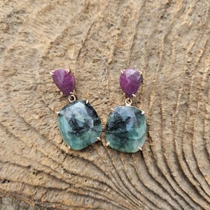 Ruby and Emerald Earrings