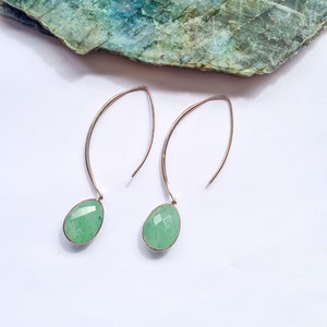 Jade Silver Drop Earrings