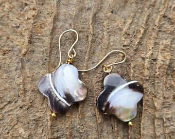 Mother of Pearl Clover Earrings