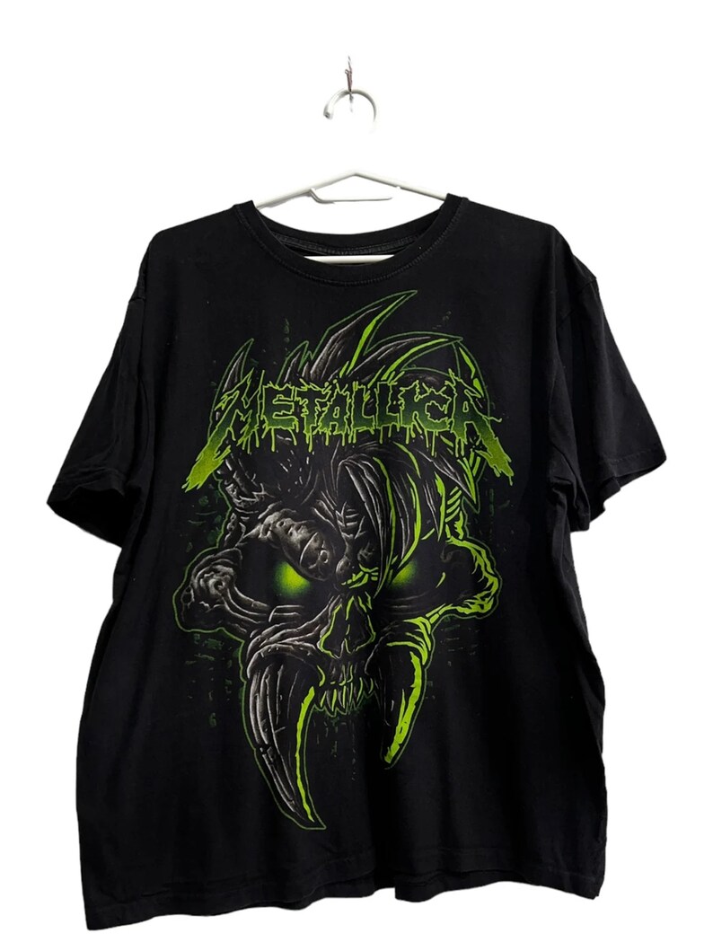 T-shirt Vintage Metallica Des Années 90 - Motif Crâne, Araignée Et Serpent - Taille M