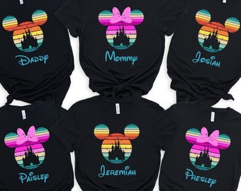 Disney Family Shirts, Disneyland Shirt, Matching Disney Shirts, Personalized Disney Shirt, Walt Disney Castle, Mickey Family Shirt, Gigi