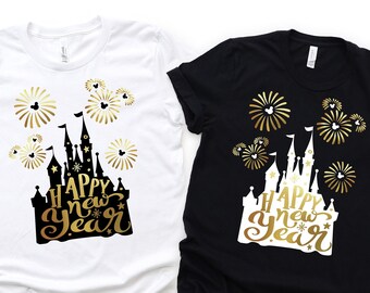 Happy New Year Shirts 2022, Disney New Year Shirts, Disney Mickey Fireworks Shirt, Family New Year Vacation Shirts, New Year Family Trip Tee
