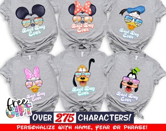Disney Family Shirts, Disneyworld Shirts Family, Custom Disney Characters Family Sunglass Shirts, Personalized, Disney Family Shirts, Art