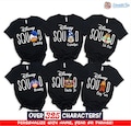Disney Family Shirts, Disneyworld Shirts Family, Custom Disney Characters Family Sunglass Shirts, Personalized, Disney Family Shirts, Gigi