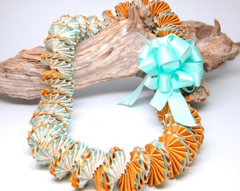 light gold crown flower ribbon lei graduation wedding etsy