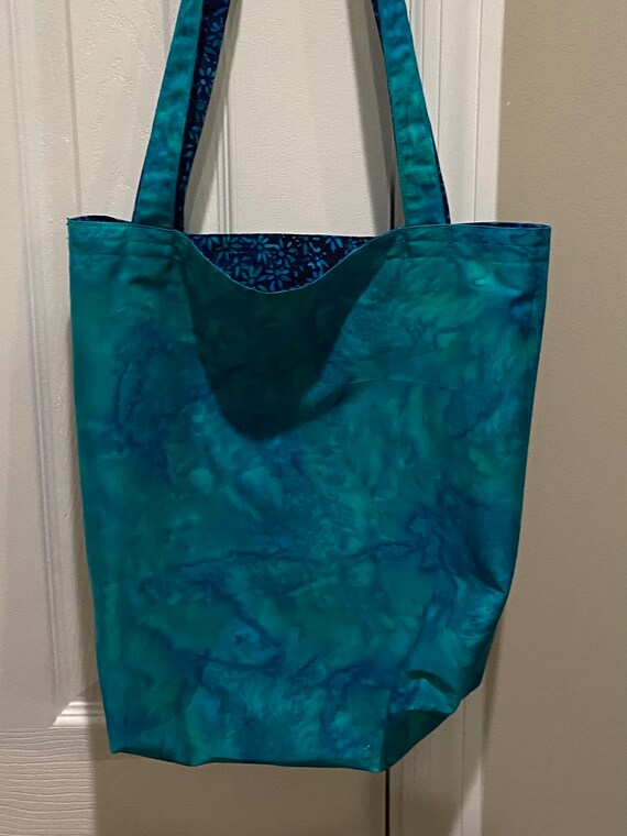 Unique Batik. reversible canvas tote bag