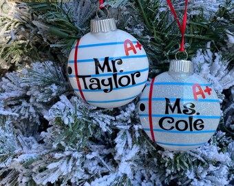 Personalized Teacher Ornament, Gift for Teacher, Teacher Christmas Gift, Personalized Teacher Christmas Ornament, Teacher Appreciation Gift