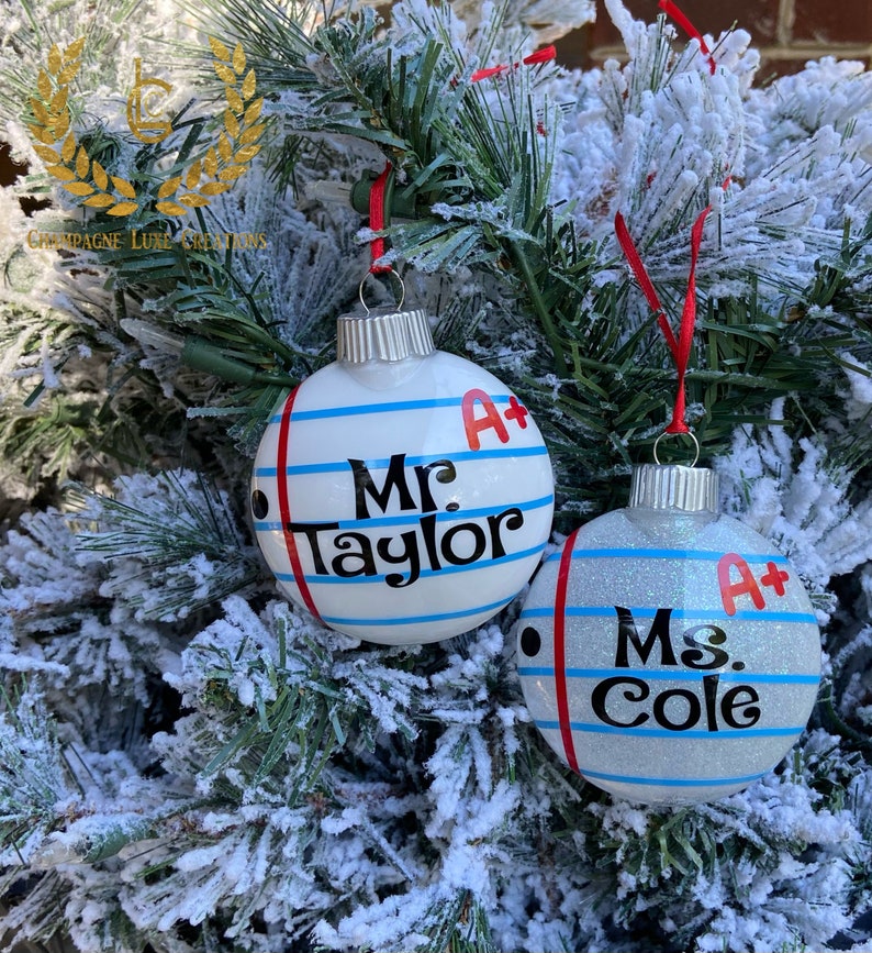 Personalized Teacher Ornament, Gift for Teacher, Teacher Christmas Gift, Personalized Teacher Christmas Ornament, Teacher Appreciation Gift image 1