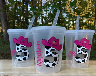 Cowgirl Party Cups, Cowgirl Cups, Cups for Cowgirl Party, Cowgirl Birthday Party Cups, cowgirl Party Favors, Stadium Cups