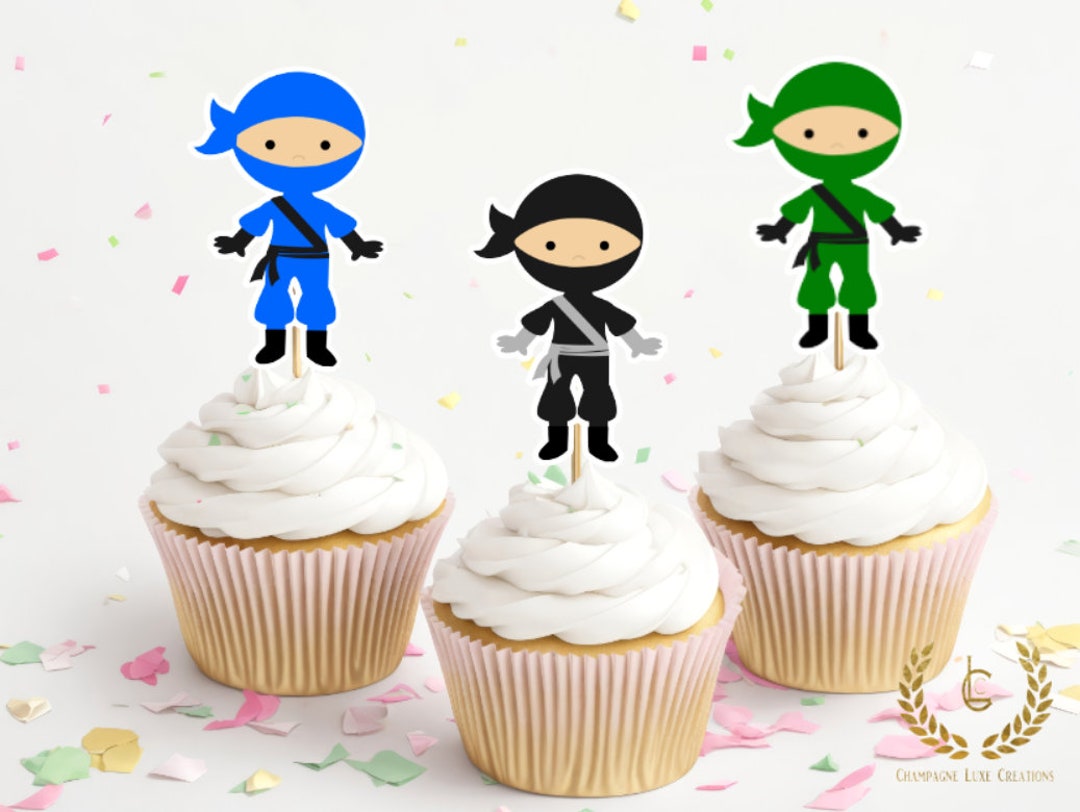 Ninja Cupcake Toppers Ninja Birthday Party Ninja Party Etsy