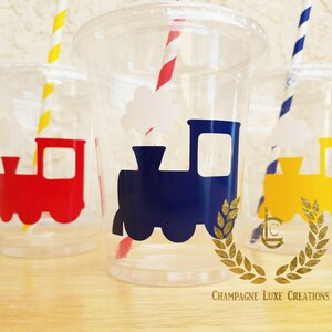 Train Party Cups, Train Party Favor Cups (Set of 12)- Train Party Cups, Birthday Party Cups, Party Decor, Choo choo train Party