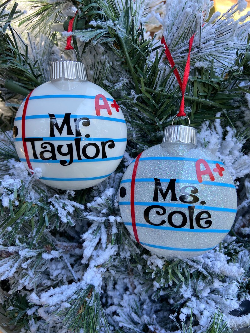 Personalized Teacher Ornament, Gift for Teacher, Teacher Christmas Gift, Personalized Teacher Christmas Ornament, Teacher Appreciation Gift image 2
