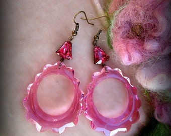 Earrings, Pink, Handmade, Beach Wear, Summer Accessories