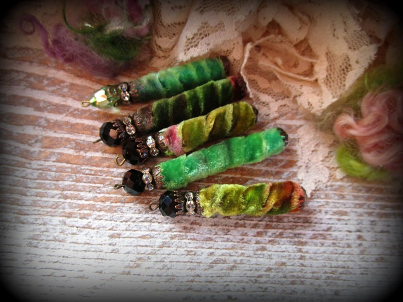 Beads Charms Set of 5 Handmade Bohemian Craft Supplies Etsy