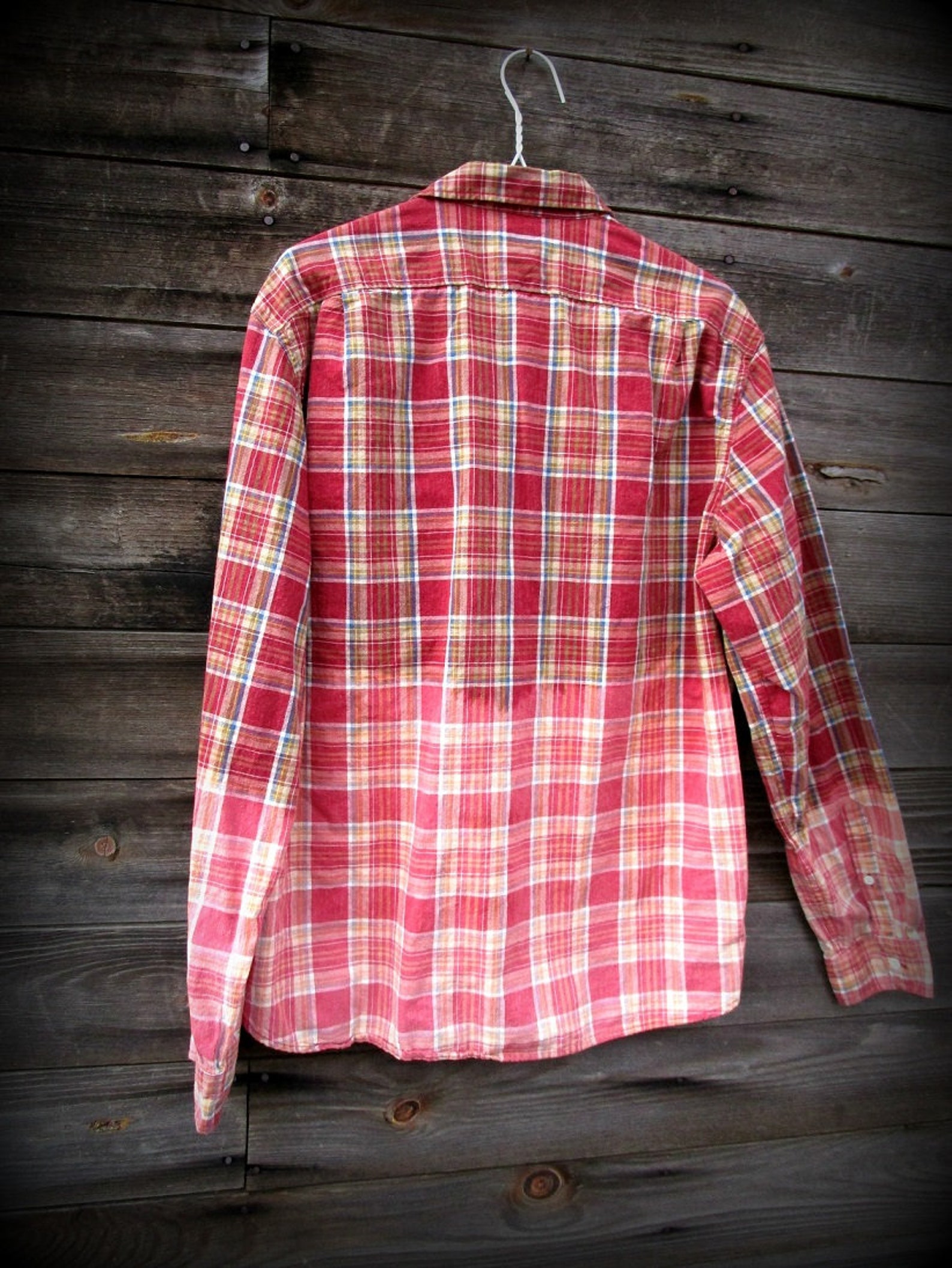 Vintage Shirt Bleached Distressed Summer Jacket Etsy