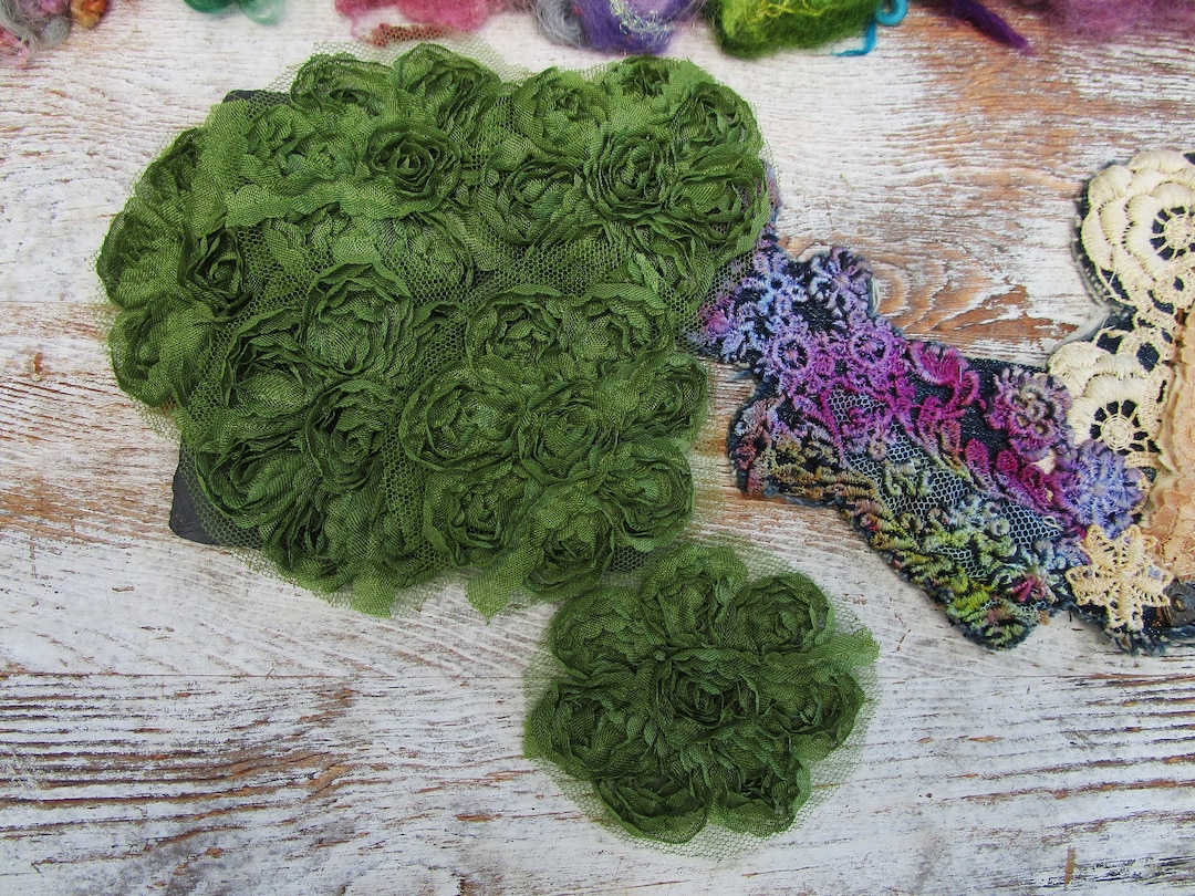 Flowers, Appliques, Set of 6, Embellishments, Bohemian Decor, Craft